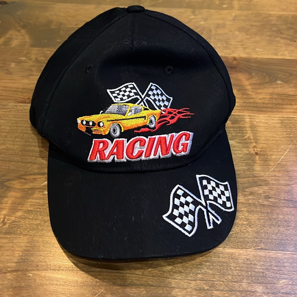 Trendy Apparel Black Racing Hat